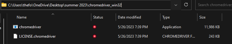 path from chromedriver