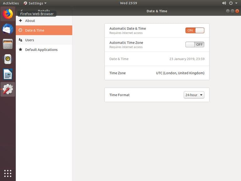 Ubuntu Date & Time
